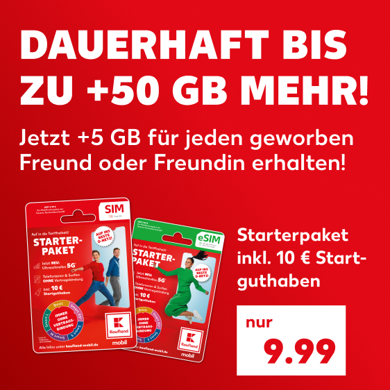 Aktion: Dauerthaft bis zu 50 GB Mehr