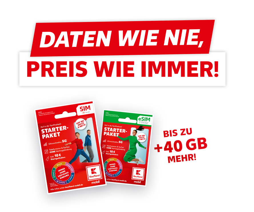 Teasergrafik zur Kaufland mobil Tarifanpassung mit Hinweis auf neue Datenvolumina und 5G